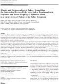 Cover page: Obesity and Gastroesophageal Reflux: Quantifying the Association Between Body Mass Index, Esophageal Acid Exposure, and Lower Esophageal Sphincter Status in a Large Series of Patients with Reflux Symptoms