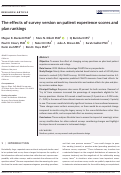 Cover page: The effects of survey version on patient experience scores and plan rankings