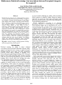 Cover page: Multisensory Statistical Learning: Can Cross-Modal Associations Be Acquired?