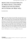 Cover page: Reducing Suggestibility in Preschool Children through Developing Intuitions of Free Will