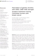 Cover page: Association of genetic ancestry with HER2, GRB7 AND estrogen receptor expression among Colombian women with breast cancer