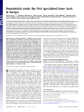 Cover page: Neandertals made the first specialized bone tools in Europe