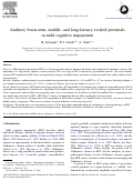 Cover page: Auditory brain-stem, middle- and long-latency evoked potentials in mild cognitive impairment