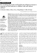 Cover page: Do circulating leucocytes and lymphocyte subtypes increase in response to brief exercise in children with and without asthma?