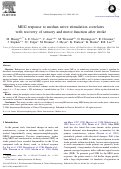 Cover page: MEG response to median nerve stimulation correlates with recovery of sensory and motor function after stroke