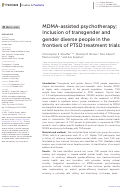 Cover page: MDMA-assisted psychotherapy; Inclusion of transgender and gender diverse people in the frontiers of PTSD treatment trials