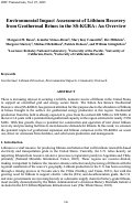 Cover page: Environmental Impact Assessment of Lithium Recovery from Geothermal Brines in the SS-KGRA: An Overview