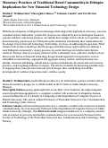 Cover page: Monetary Practices of Traditional Rural Communities in Ethiopia: Implications for New Financial Technology Design