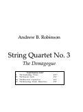 Cover page: String Quartet No.3 - The Demagogue