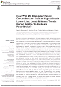 Cover page: How Well Do Commonly Used Co-contraction Indices Approximate Lower Limb Joint Stiffness Trends During Gait for Individuals Post-stroke?