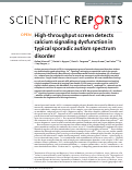 Cover page: High-throughput screen detects calcium signaling dysfunction in typical sporadic autism spectrum disorder