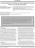 Cover page: Nutritional Rickets Presenting as Chronic Episodic Extremity Pain in a 9-year-old with Autism