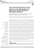 Cover page: Gut Ischemia Reperfusion Injury Induces Lung Inflammation via Mesenteric Lymph-Mediated Neutrophil Activation