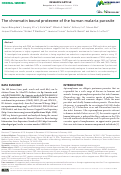 Cover page: The chromatin bound proteome of the human malaria parasite