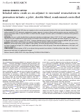 Cover page: Inhaled nitric oxide as an adjunct to neonatal resuscitation in premature infants: a pilot, double blind, randomized controlled trial