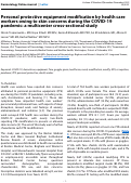 Cover page: Personal protective equipment modification by health care workers owing to skin concerns during the COVID-19 pandemic: a multicenter cross-sectional study