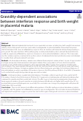 Cover page: Gravidity-dependent associations between interferon response and birth weight in placental malaria