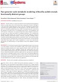 Cover page: Pan-genome-scale metabolic modeling of Bacillus subtilis reveals functionally distinct groups.