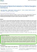 Cover page: Extraretinal Spike Normalization in Retinal Ganglion Cell Axons.