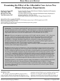 Cover page: Examining the Effect of the Affordable Care Act on Two Illinois Emergency Departments