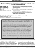 Cover page: Opioid Analgesic Use After an Acute Pain Visit: Evidence from a Urolithiasis Patient Cohort