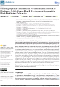 Cover page: Ensuring Optimal Outcomes for Preterm Infants after NICU Discharge: A Life Course Health Development Approach to High-Risk Infant Follow-Up.