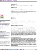 Cover page: Vertical transmission of zika virus in Aedes albopictus