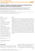 Cover page: A Phase 1 study of intravenous infusions of tigecycline in patients with acute myeloid leukemia