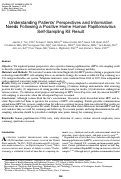 Cover page: Understanding Patients' Perspectives and Information Needs Following a Positive Home Human Papillomavirus Self-Sampling Kit Result