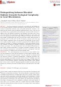 Cover page: Distinguishing between Microbial Habitats Unravels Ecological Complexity in Coral Microbiomes.