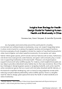 Cover page: Insights from Ecology for Health: Design Guide for Fostering Human Health and Biodiversity in Cities