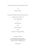 Cover page: On The Utility of Fine-Grained Complexity Theory