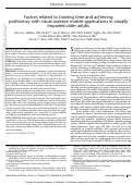 Cover page: Factors related to training time and achieving proficiency with visual-assistive mobile applications in visually impaired older adults