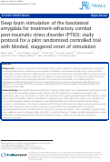 Cover page: Deep brain stimulation of the basolateral amygdala for treatment-refractory combat post-traumatic stress disorder (PTSD): study protocol for a pilot randomized controlled trial with blinded, staggered onset of stimulation.