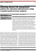 Cover page: Informing disaster-risk management policies for education infrastructure using scenario-based recovery analyses.