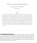 Cover page of Dynamic Concern for Misspecification