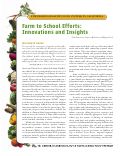 Cover page of Farm to School Efforts: Innovations and Insights