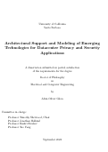 Cover page: Architectural Support and Modeling of Emerging Technologies for Datacenter Privacy and Security Applications