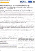 Cover page: Elevated Plasma von Willebrand Factor Levels Are Associated With Subsequent Ischemic Stroke in Persons With Treated HIV Infection