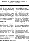 Cover page: Residential care supply, nursing home licensing, and case mix in four states.