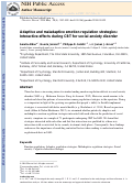 Cover page: Adaptive and maladaptive emotion regulation strategies: interactive effects during CBT for social anxiety disorder.