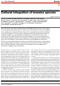 Cover page of Cultural integration of invasive species