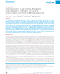 Cover page: Soil salinization in agriculture: Mitigation and adaptation strategies combining nature-based solutions and bioengineering.
