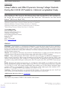 Cover page: Sleep Patterns and Affect Dynamics Among College Students During the COVID-19 Pandemic: Intensive Longitudinal Study