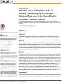 Cover page: National Use of Safety-Net Clinics for Primary Care among Adults with Non-Medicaid Insurance in the United States