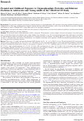 Cover page: Prenatal and Childhood Exposure to Organophosphate Pesticides and Behavior Problems in Adolescents and Young Adults in the CHAMACOS Study