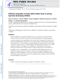 Cover page: Diffusion properties of major white matter tracts in young, typically developing children