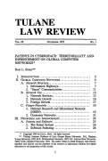 Cover page: Patents in Cyberspace: Territoriality and Infringement on Global Computer Networks