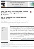 Cover page: Three new shRNA expression vectors targeting the CYP3A4 coding sequence to inhibit its expression