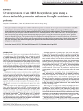 Cover page: Overexpression of an ABA biosynthesis gene using a stress-inducible promoter enhances drought resistance in petunia